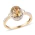 Luxoro 10K Yellow Gold Premium Natural Golden Tanzanite and G-H I3 Diamond Ring (Size 10.0) 2 Grams 1.60 ctw image number 0