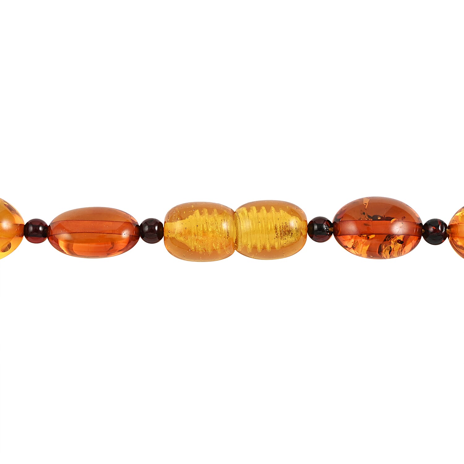 Baltic Amber Elongated Beads Necklace 24 Inches