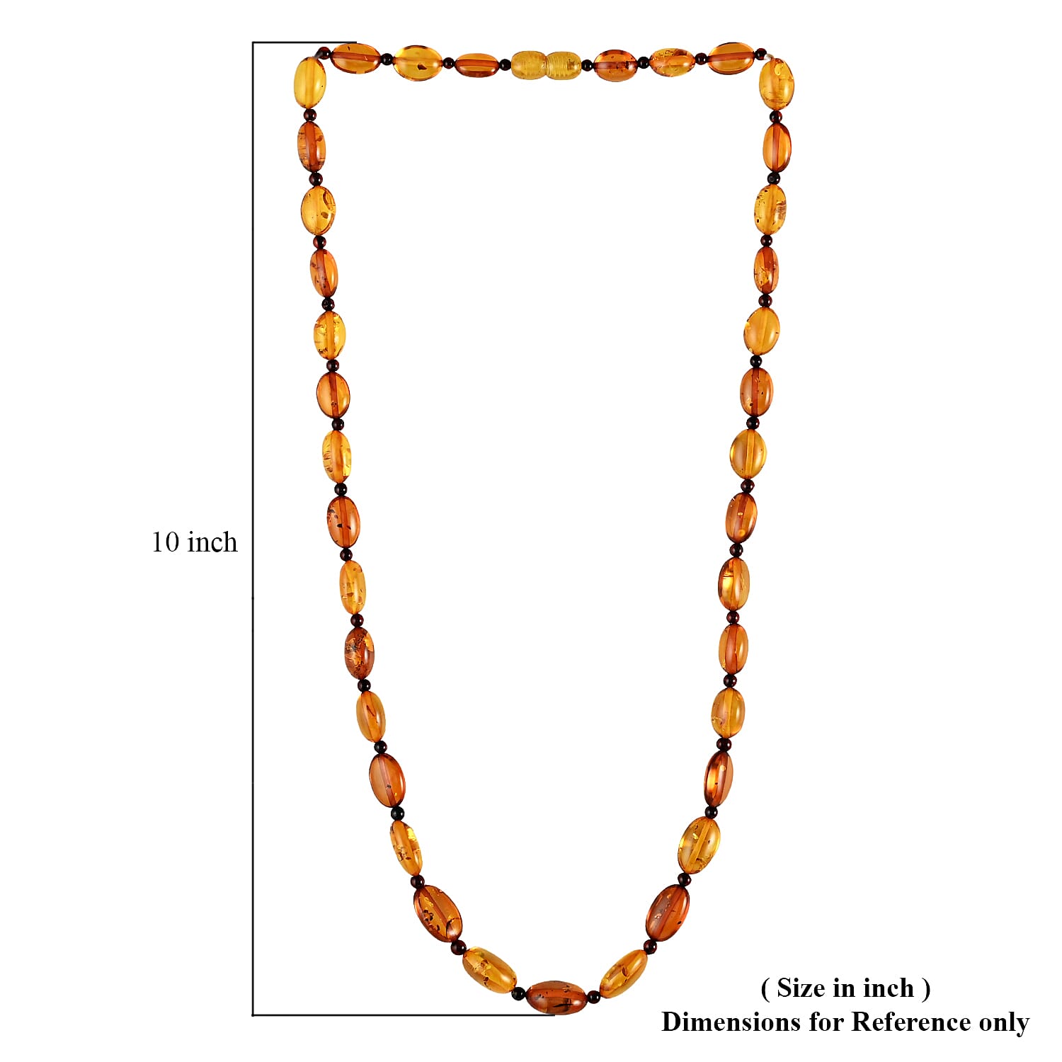 Baltic Amber Elongated Beads Necklace 24 Inches