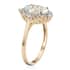Luxoro 10K Yellow Gold AAA Espirito Santo Aquamarine and G-H I3 Diamond Halo Ring (Size 7.0) 2.50 ctw image number 3