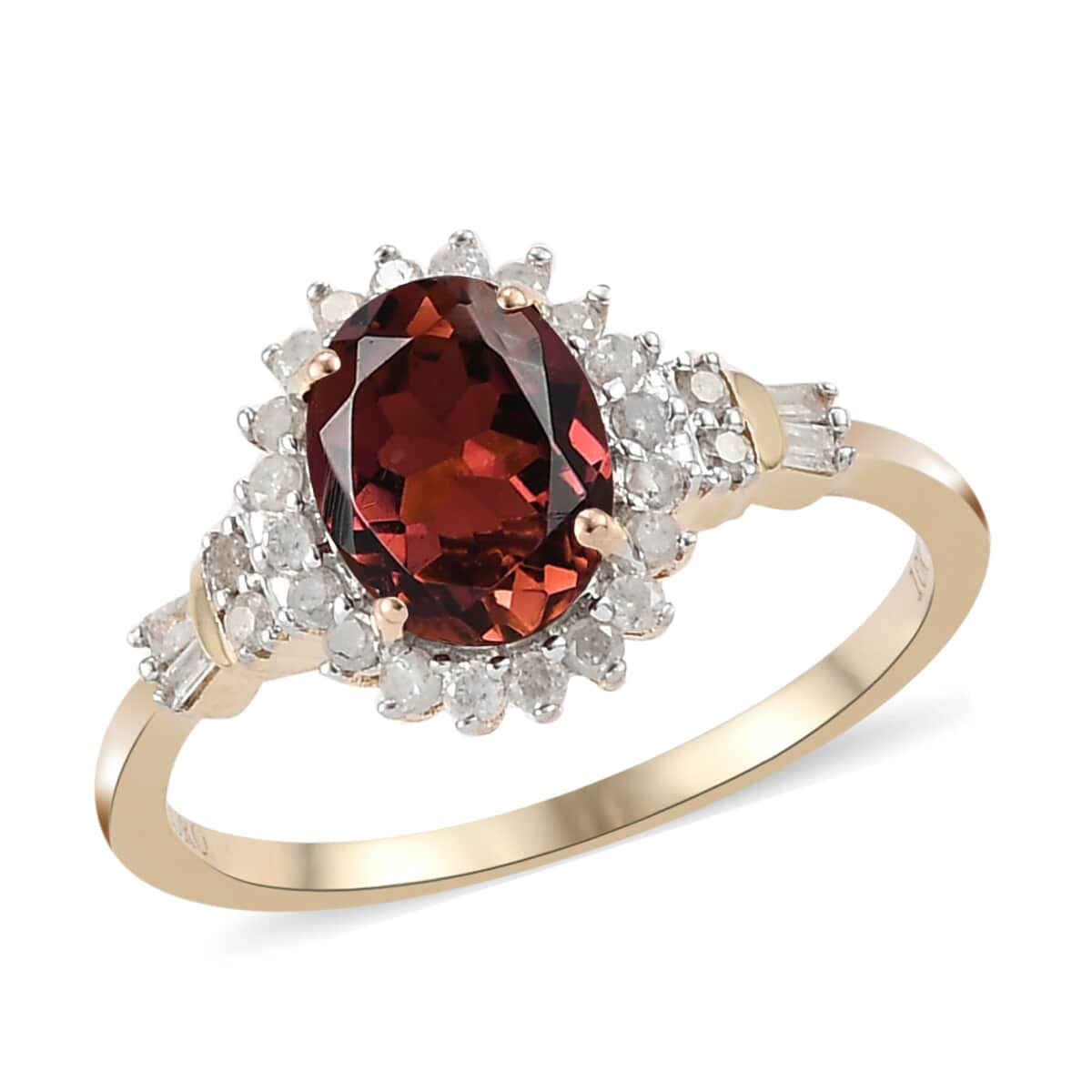 LUXORO 10K Yellow Gold AAA Morro Redondo Pink Tourmaline and Diamond Ring (Size 8.0) 1.48 ctw image number 0