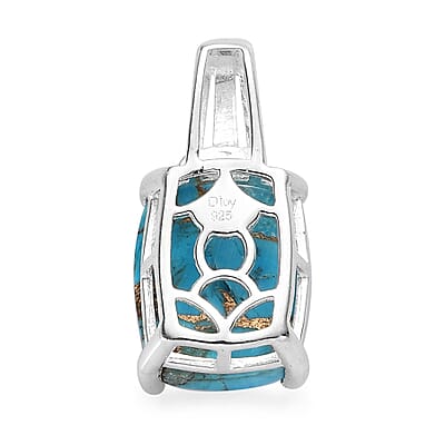Matrix Chestnut Brine Turquoise Solitaire Pendant in Sterling Silver 4.30 ctw