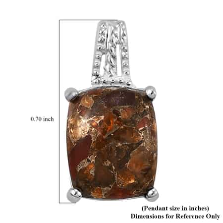Matrix Fire Opal Solitaire Pendant in Sterling Silver 4.35 ctw image number 4