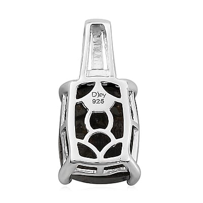 Matrix Silver Shungite Solitaire Pendant without Chain in Sterling Silver 3.40 ctw