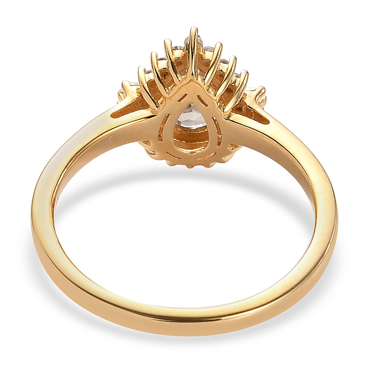 AAA Turkizite and Diamond Halo Ring in Vermeil Yellow Gold Over Sterling Silver (Size 10.0) 1.10 ctw