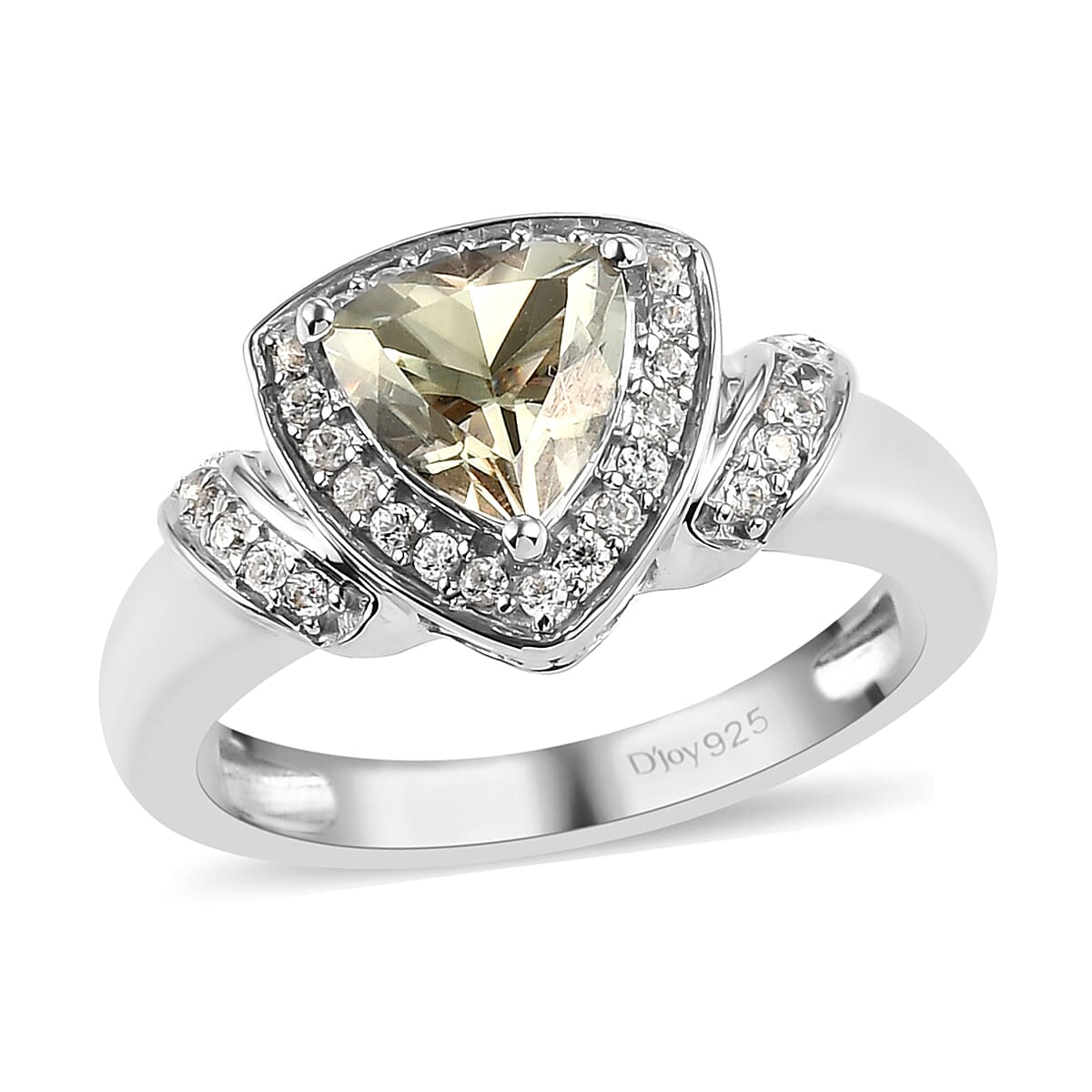 AAA Turkizite and Natural White Zircon Halo Ring in Platinum Over Sterling Silver (Size 10.0) 1.60 ctw