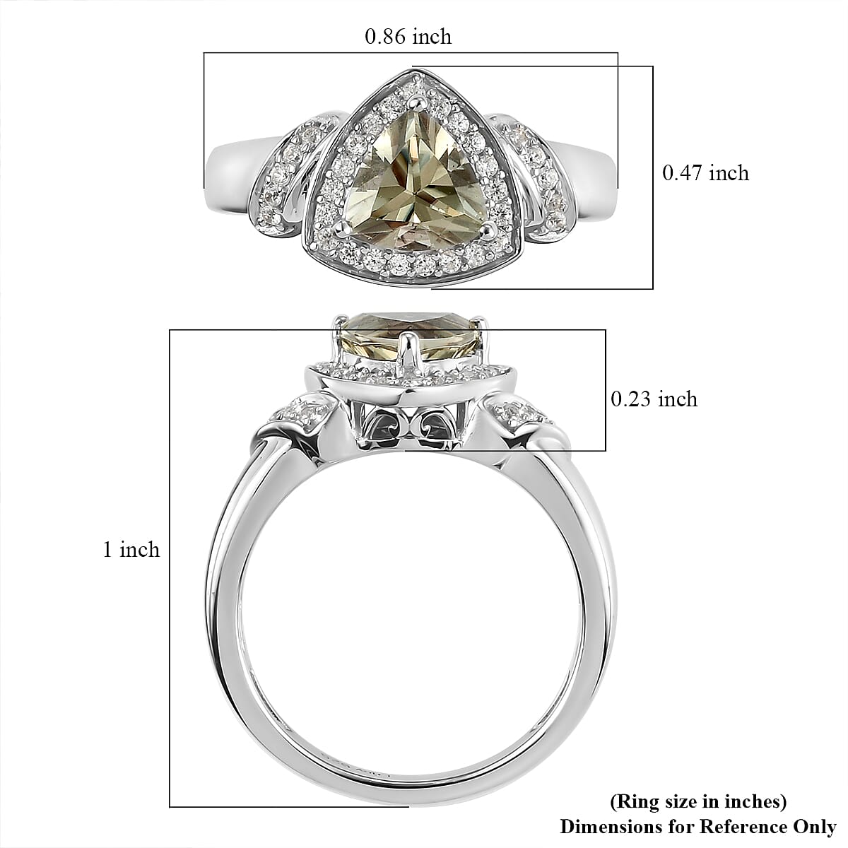 AAA Turkizite and Natural White Zircon Halo Ring in Platinum Over Sterling Silver 1.60 ctw image number 6