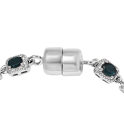 Premium Teal Grandidierite 2.30 ctw Bracelet in Platinum Over Sterling Silver (7.50 In)