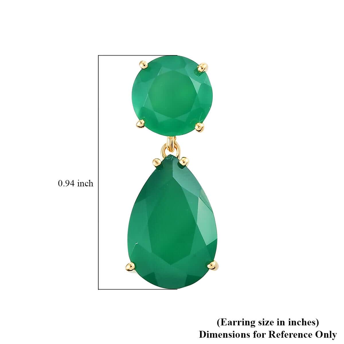 Verde Onyx Drop Earrings in Vermeil YG Over Sterling Silver 15.85 ctw image number 4