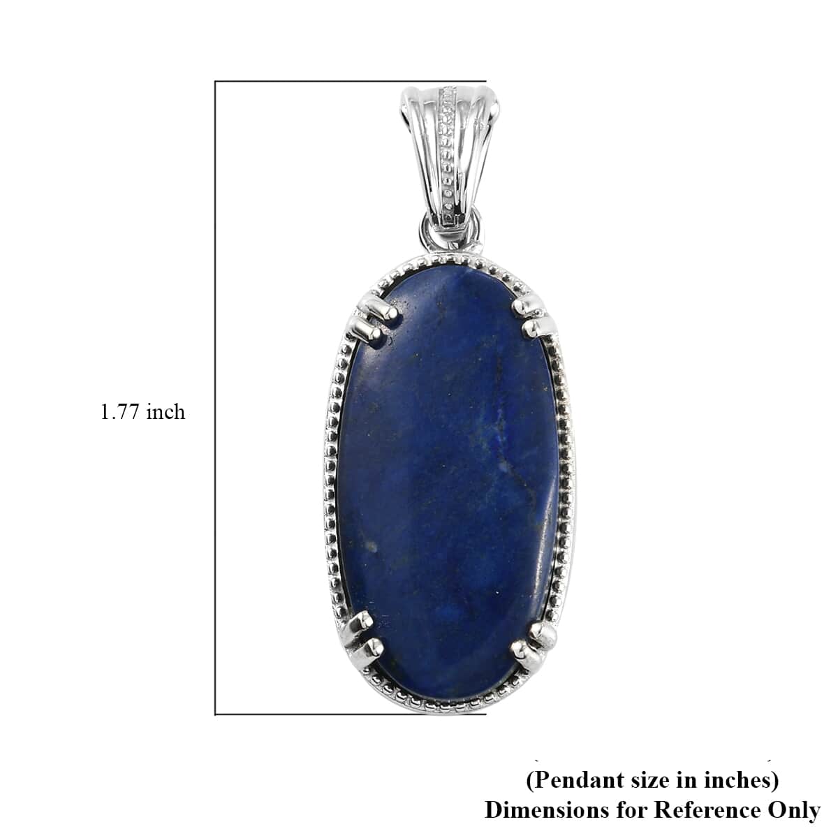 Lapis Lazuli Solitaire Pendant in Platinum Over Bronze 23.25 ctw image number 3
