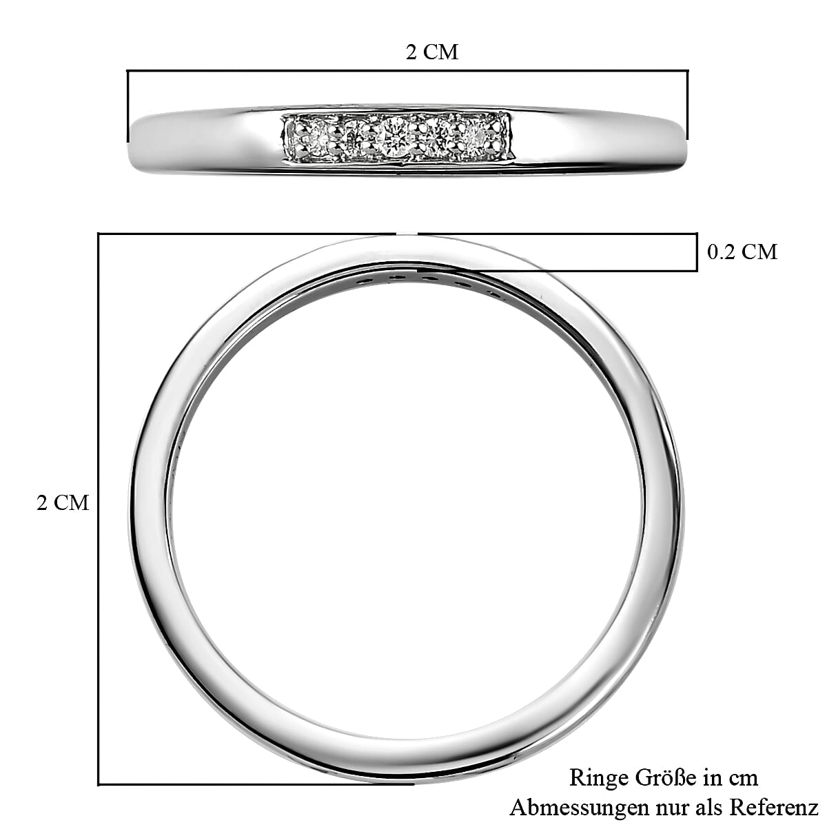 Rhapsody 950 Platinum Diamond (E-F, VS) Ring (Size 8) 0.05 ctw