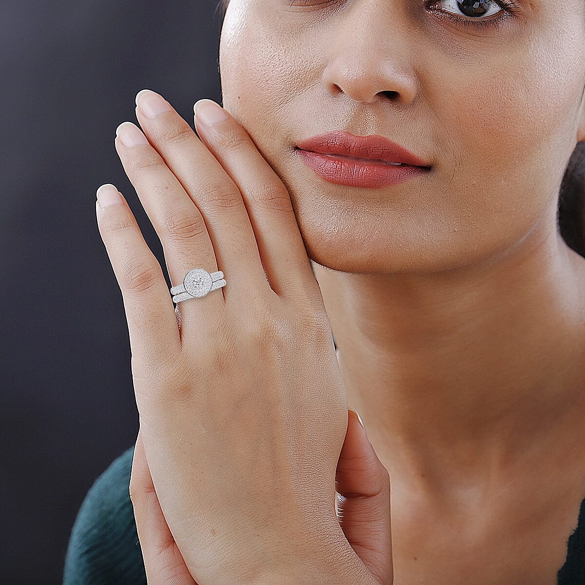 One Of A Kind IGI Certified Rhapsody 950 Platinum E-F VS Diamond Stackable Ring (Size 8.0) 8.30 Grams 1.00 ctw image number 2