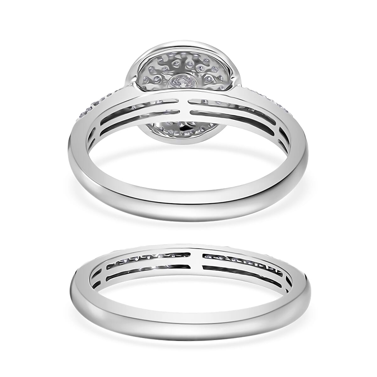One Of A Kind IGI Certified Rhapsody 950 Platinum E-F VS Diamond Stackable Ring (Size 8.0) 8.30 Grams 1.00 ctw image number 4