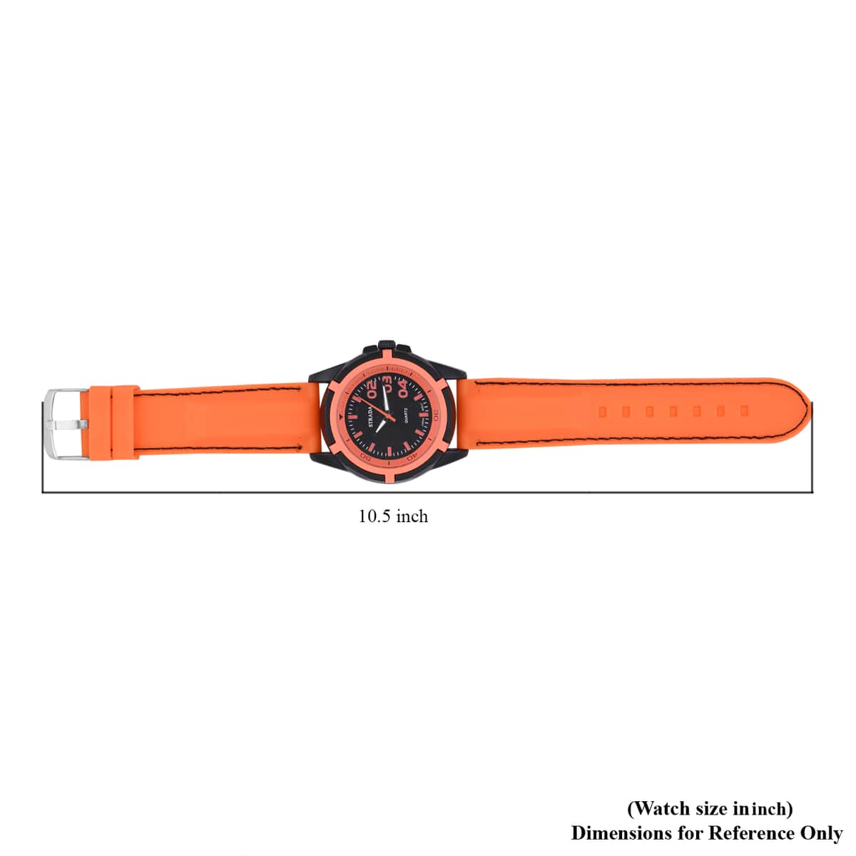 Strada Japanese Movement Sports Watch with Orange Silicone Strap image number 6