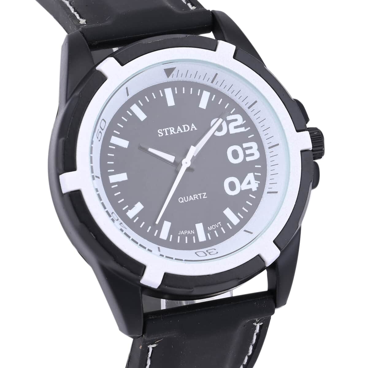 Strada Japanese Movement Sports Watch with Black Silicone Strap image number 3