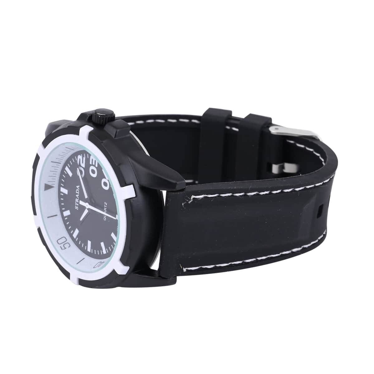 Strada Japanese Movement Sports Watch with Black Silicone Strap image number 4