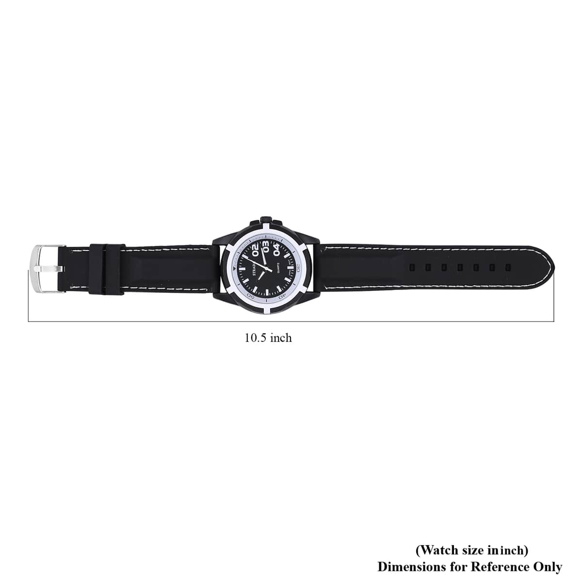 Strada Japanese Movement Sports Watch with Black Silicone Strap image number 6