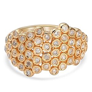 White Diamond 0.50 ctw Fancy Ring in Vermeil Yellow Gold Over Sterling Silver (Size 10.0)