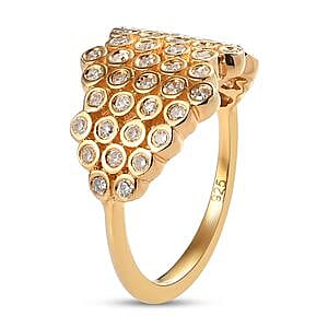 White Diamond 0.50 ctw Fancy Ring in Vermeil Yellow Gold Over Sterling Silver (Size 10.0)