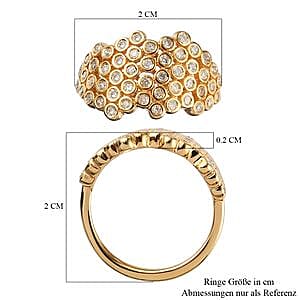 White Diamond 0.50 ctw Fancy Ring in Vermeil Yellow Gold Over Sterling Silver (Size 10.0)