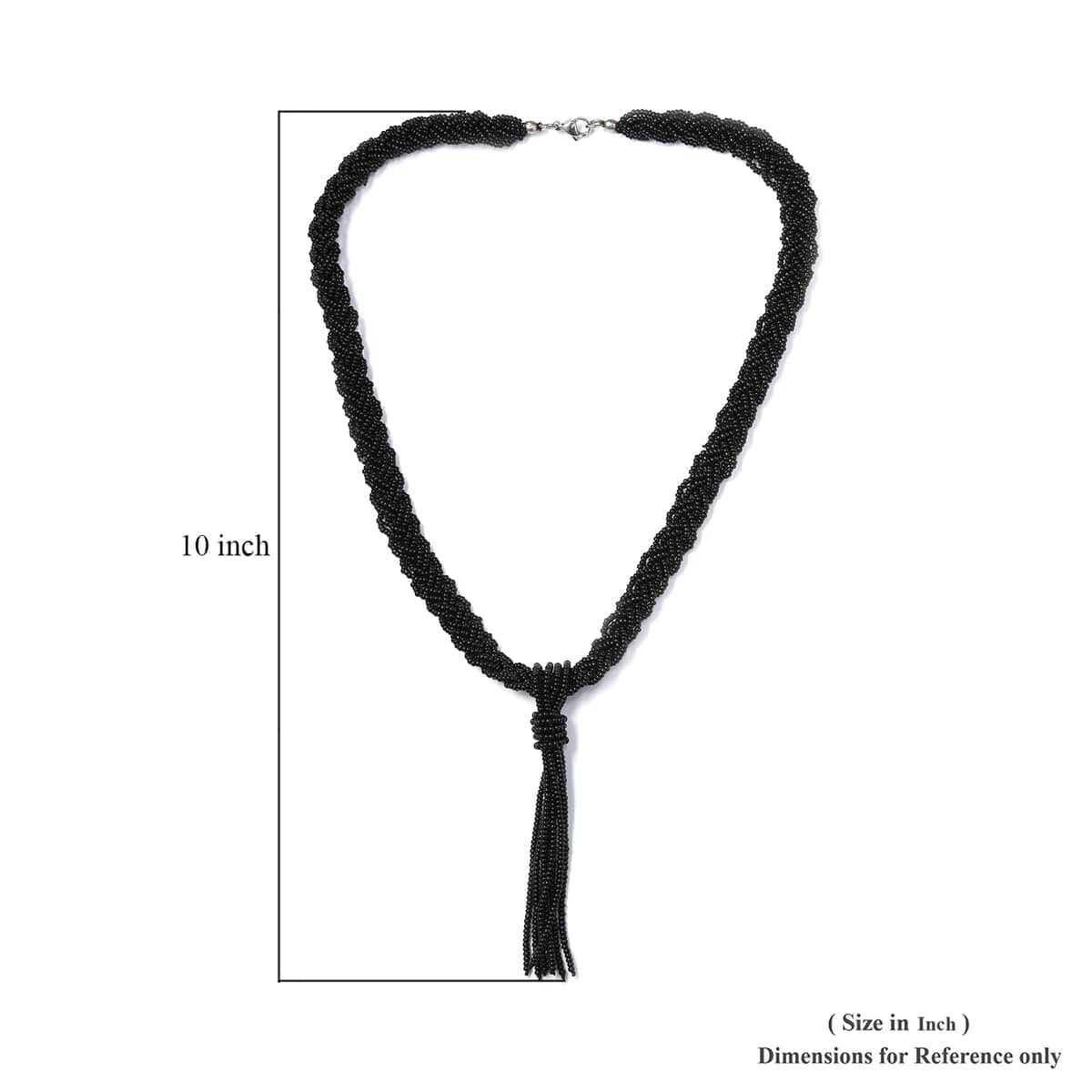 Black Seed Beaded Necklace 20 Inches in Platinum Over Copper and Stainless Steel 121.00 ctw image number 5