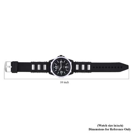 Strada Japanese Movement Railway Track Pattern Watch with Black Silicone Strap image number 6