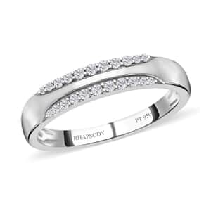 Rhapsody IGI Certified 950 Platinum E-F VS Diamond Ring (Size 6.0) 4.50 Grams 0.20 ctw