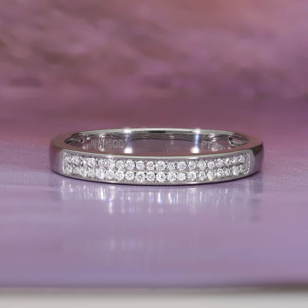 RHAPSODY IGI Certified 950 Platinum Diamond (E-F, VS) Ring (Size 9.0) (5 g) 0.18 ctw image number 1