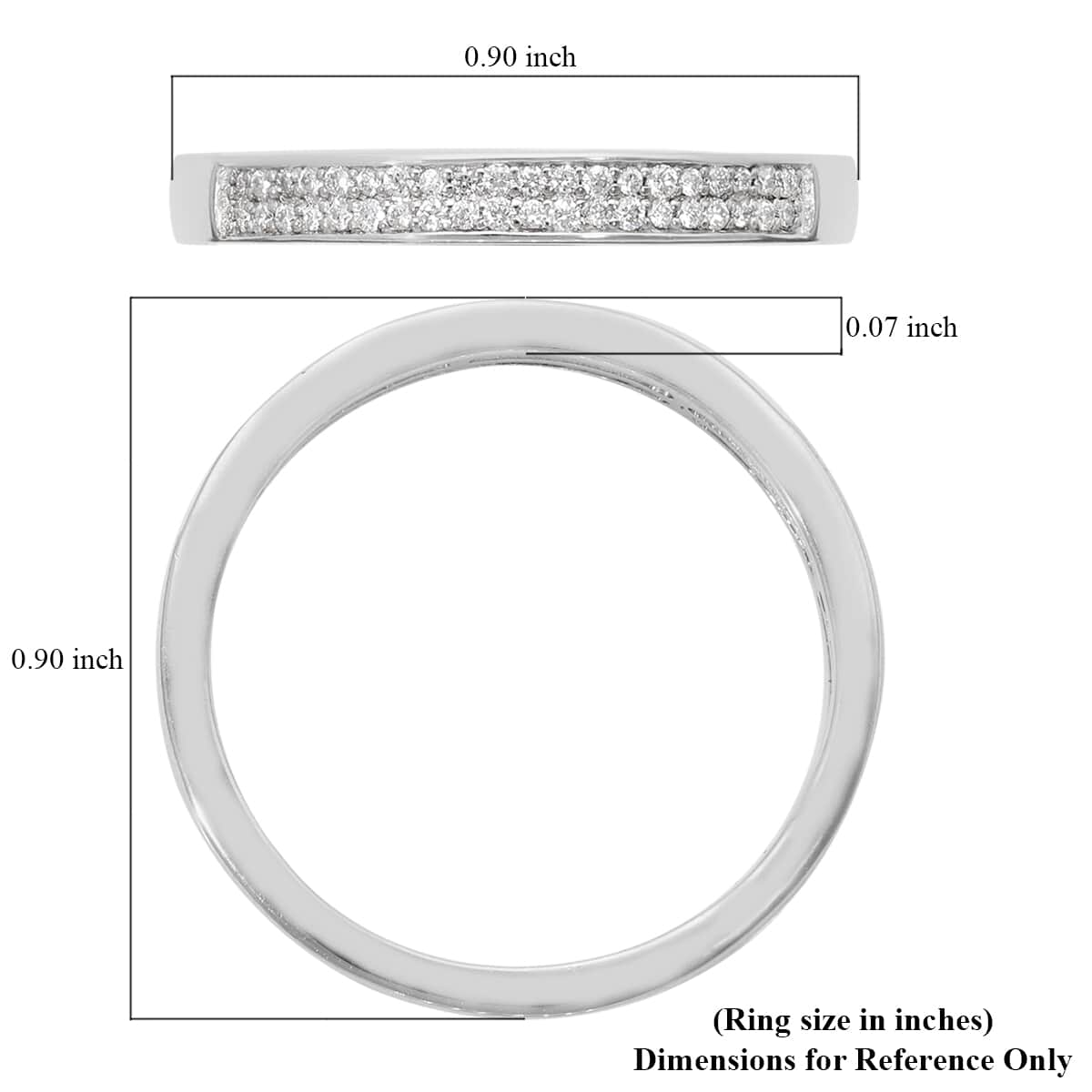 RHAPSODY IGI Certified 950 Platinum Diamond (E-F, VS) Ring (Size 9.0) (5 g) 0.18 ctw image number 5