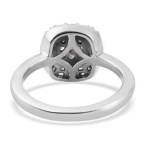 White Diamond 0.33 ctw Cluster Ring in Platinum Over Sterling Silver (Size 11.5)