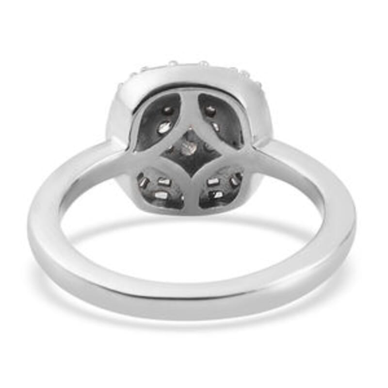 White Diamond 0.33 ctw Cluster Ring in Platinum Over Sterling Silver (Size 11.5)