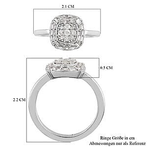 White Diamond 0.33 ctw Cluster Ring in Platinum Over Sterling Silver (Size 11.5)