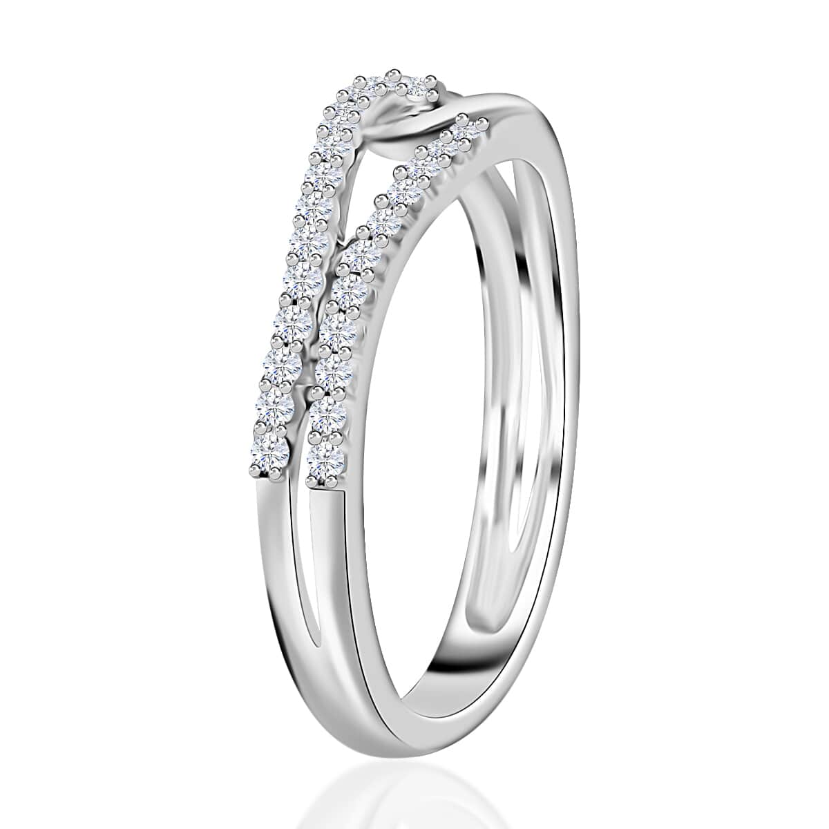 ILIANA IGI Certified 18K White Gold Diamond G-H SI Band Ring (Size 6.0) 3.75 Grams 0.20 ctw image number 3
