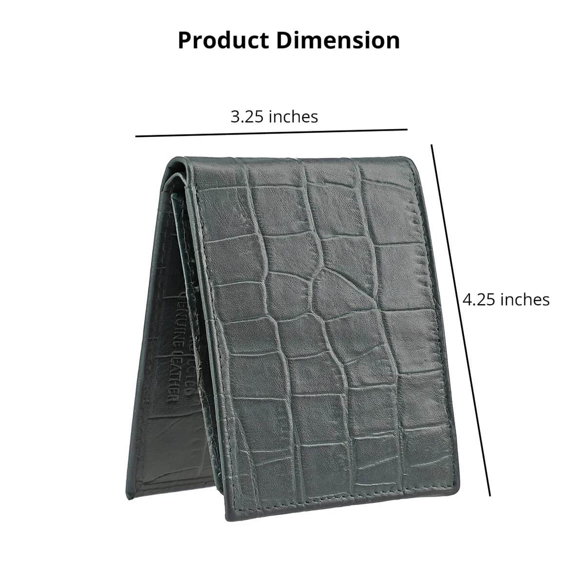 UNION CODE Green Croco Embossed Genuine Leather RFID Bi Fold Men's Wallet | Leather Card Holder Travel Wallet | Leather Purse for Men image number 4