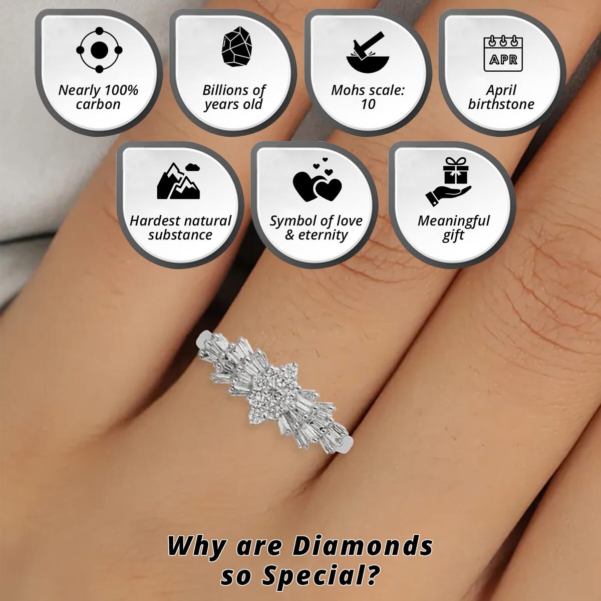 Rhapsody IGI Certified Diamond 0.50 ctw Ring in 950 Platinum, Ballerina Ring, Wedding Rings, Engagement Rings (Size 5.00) image number 2