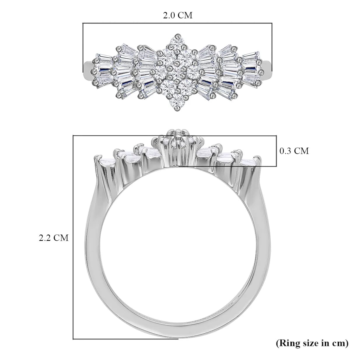 Rhapsody IGI Certified Diamond 0.50 ctw Ring in 950 Platinum, Ballerina Ring, Wedding Rings, Engagement Rings (Size 5.00) image number 6