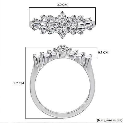 Rhapsody IGI Certified Diamond 0.50 ctw Ring in 950 Platinum, Ballerina Ring, Wedding Rings, Engagement Rings (Size 5.00)