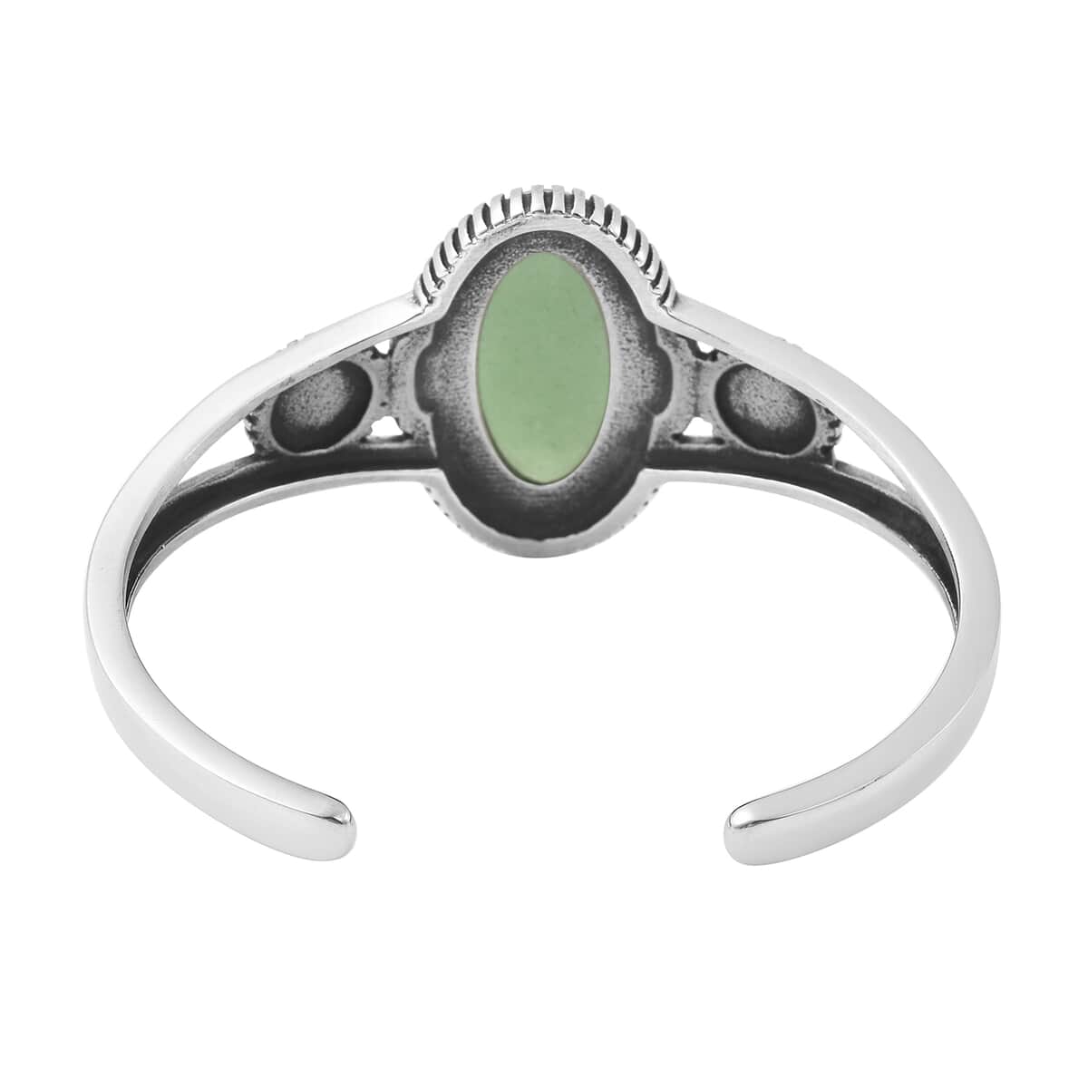 Green Aventurine and Opalite Cuff Bracelet in Stainless Steel (6.50 In) 23.50 ctw image number 5