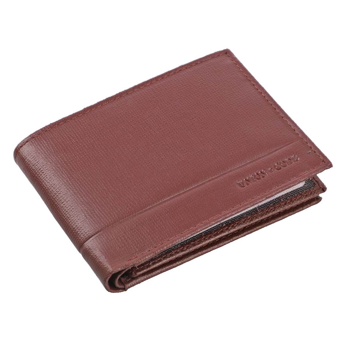 UNION CODE Bordo Genuine Leather RFID Bi Fold Men's Wallet | Leather Card Holder Travel Wallet | Leather Purse for Men image number 0