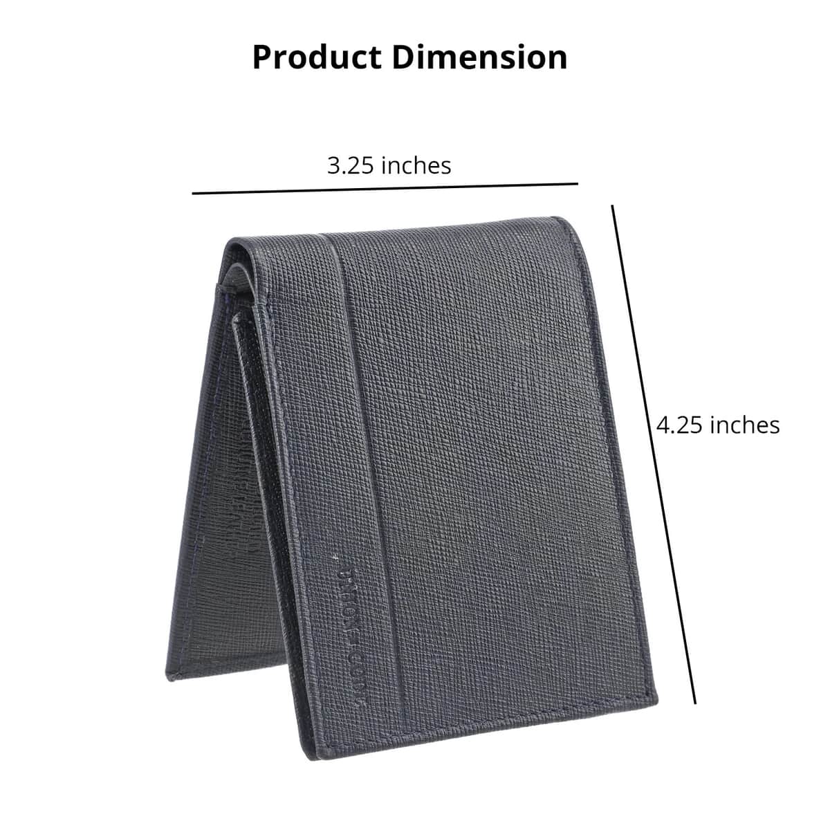 UNION CODE Navy Genuine Leather RFID Bi Fold Men's Wallet | Leather Card Holder Travel Wallet | Leather Purse for Men image number 5