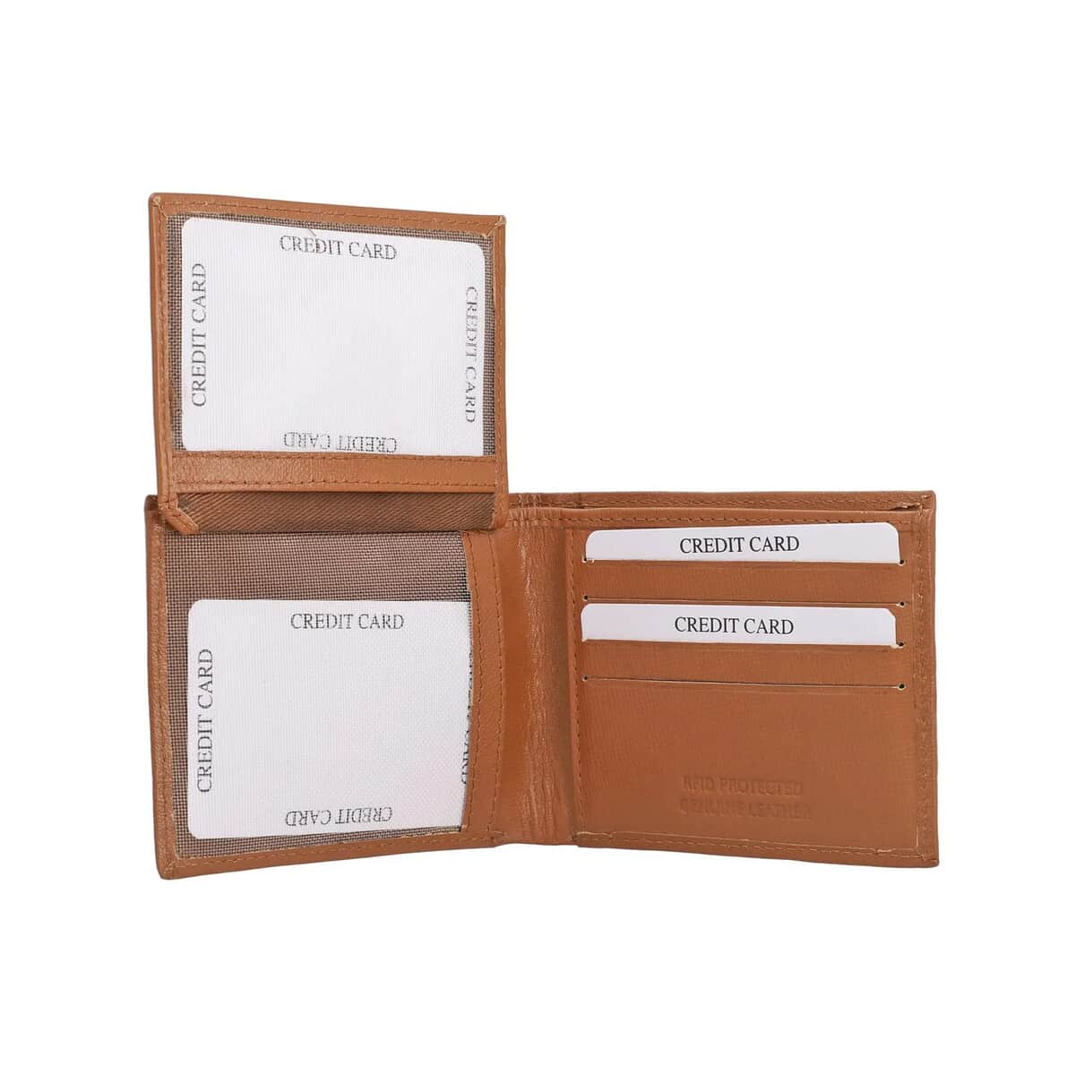 UNION CODE Cognac Genuine Leather RFID Bi Fold Men's Wallet | Leather Card Holder Travel Wallet | Leather Purse for Men image number 4
