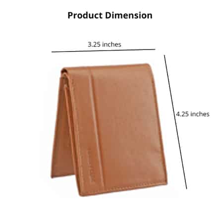 UNION CODE Cognac Genuine Leather RFID Bi Fold Men's Wallet | Leather Card Holder Travel Wallet | Leather Purse for Men image number 5