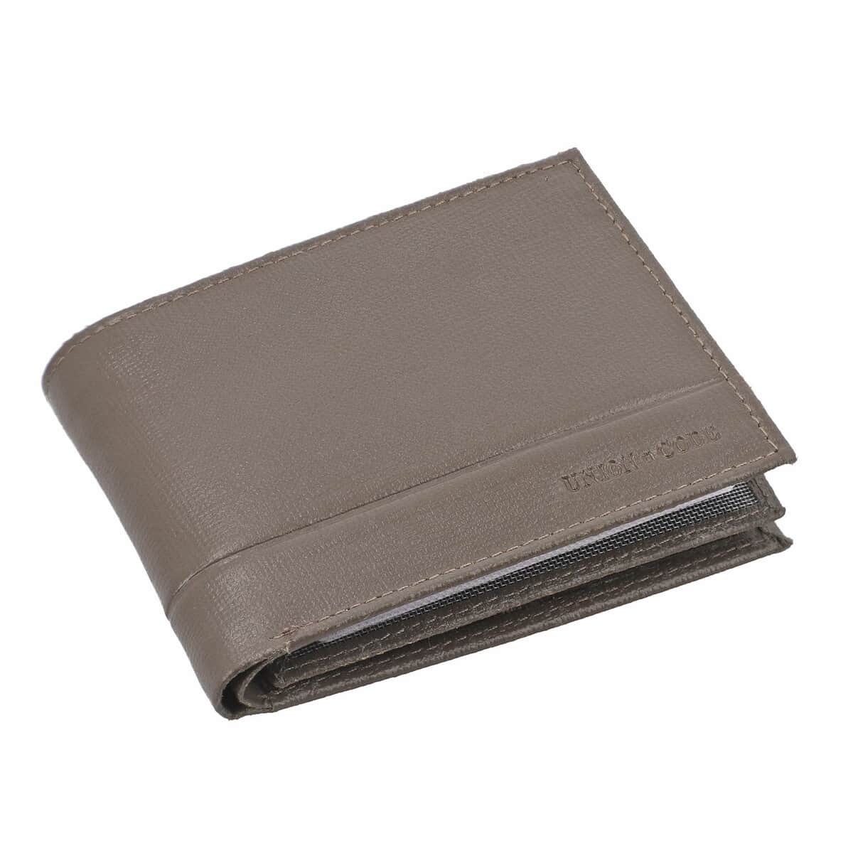 UNION CODE Taupe Genuine Leather RFID Bi Fold Men's Wallet | Leather Card Holder Travel Wallet | Leather Purse for Men image number 0