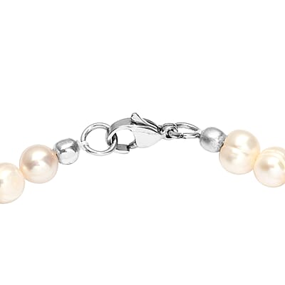 Karis Freshwater Pearl Bracelet with Animals Charm in 18K YG Plated and Platinum Bond (7.25 In)