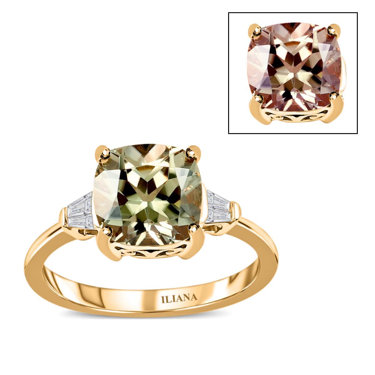ILIANA 18K Yellow Gold AAA Turkizite and Diamond G-H SI Ring 3.10 Grams 2.60 ctw image number 0