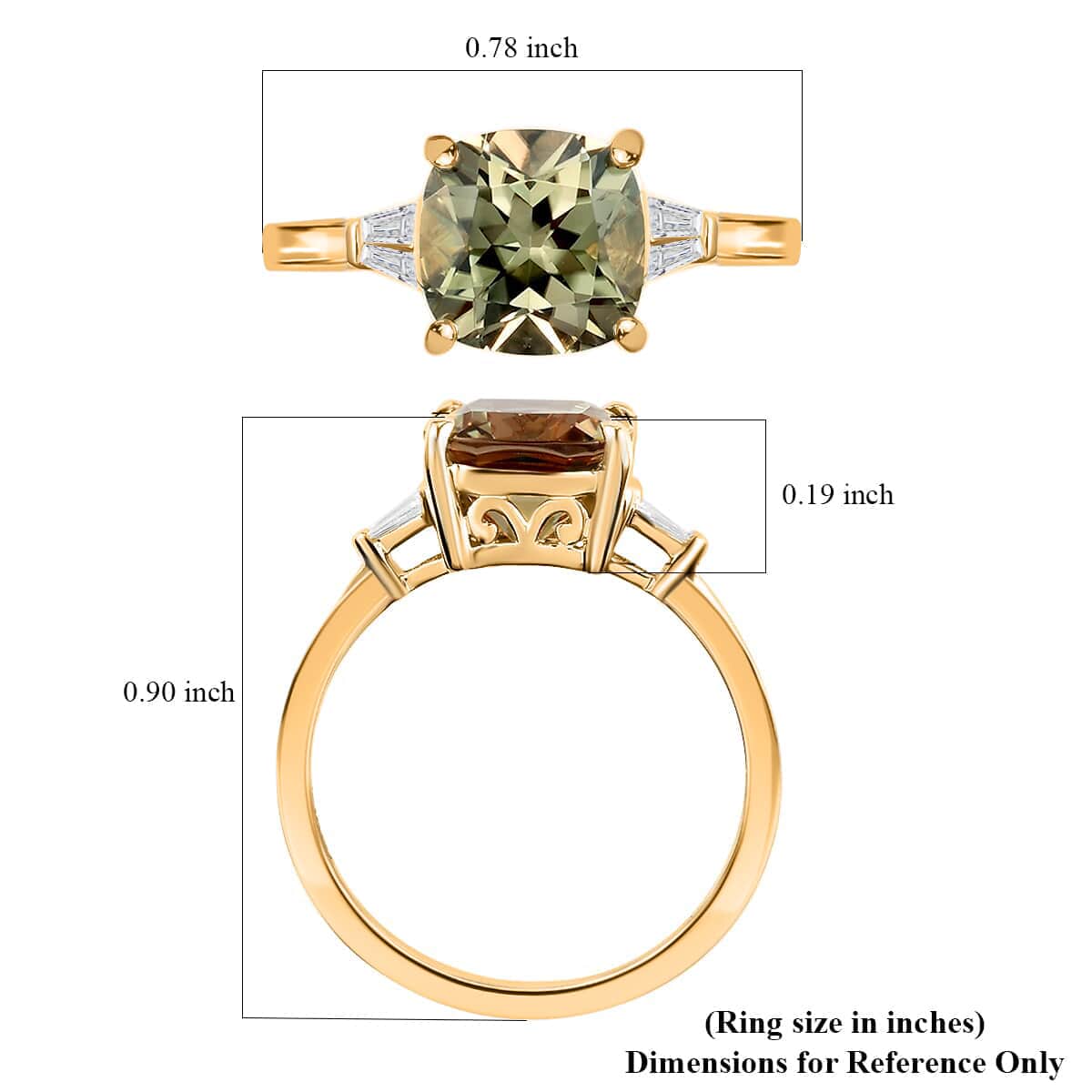 Iliana 18K Yellow Gold AAA Turkizite and G-H SI Diamond Ring (Size 6.0) 2.65 ctw image number 5