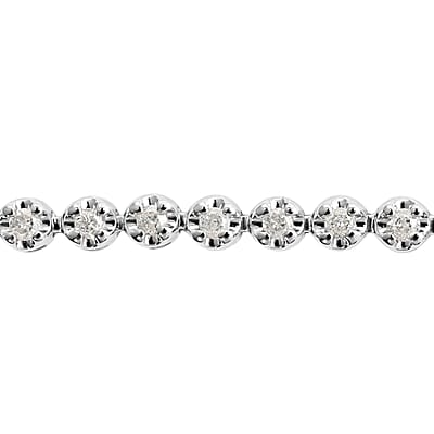 NY Closeout 10K White Gold G-H I3 Diamond Tennis Bracelet (7.00 In) 7.90 Grams 1.00 ctw