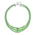 Green Magic Glass Beaded 3 Row Necklace 20-22 Inches in Silvertone image number 0