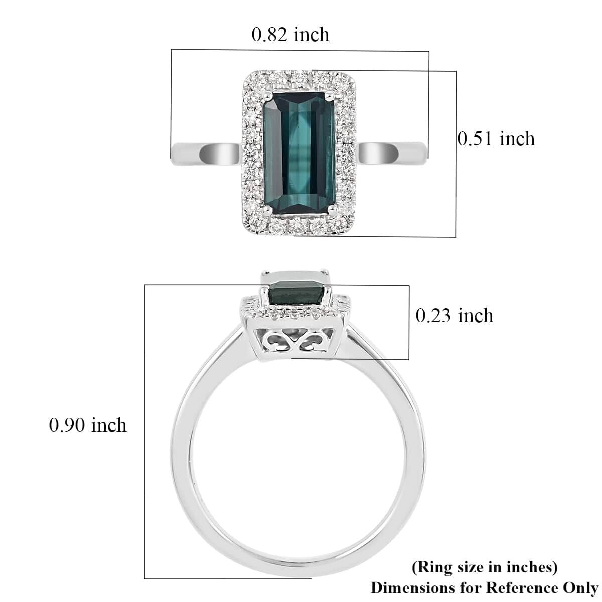 Certified & Appraised RHAPSODY 950 Platinum AAAA Monte Belo Indicolite and E-F VS Diamond Halo Ring (Size 7.0) 5.90 Grams 1.70 ctw image number 5