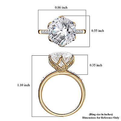 Luxoro Moissanite 4.75 ctw Ring in 10K Yellow Gold, Solitaire Engagement Ring For Women, Promise Rings (Size 10.0)